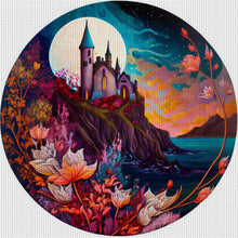 Load image into Gallery viewer, Castle By The Sea Under The Moon - 50*50CM 11CT Stamped Cross Stitch
