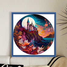 Load image into Gallery viewer, Castle By The Sea Under The Moon - 50*50CM 11CT Stamped Cross Stitch
