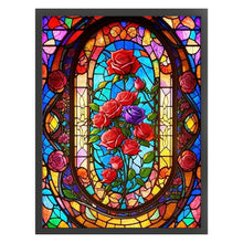 Load image into Gallery viewer, Glass Painting-Rose - 45*60CM 14CT Stamped Cross Stitch
