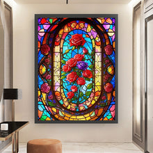 Load image into Gallery viewer, Glass Painting-Rose - 45*60CM 14CT Stamped Cross Stitch
