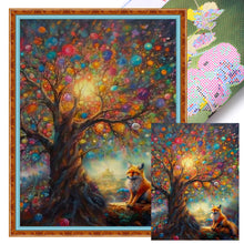 Load image into Gallery viewer, Fox Under The Tree - 45*60CM 14CT Stamped Cross Stitch
