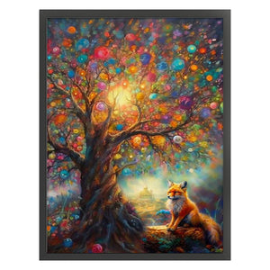 Fox Under The Tree - 45*60CM 14CT Stamped Cross Stitch