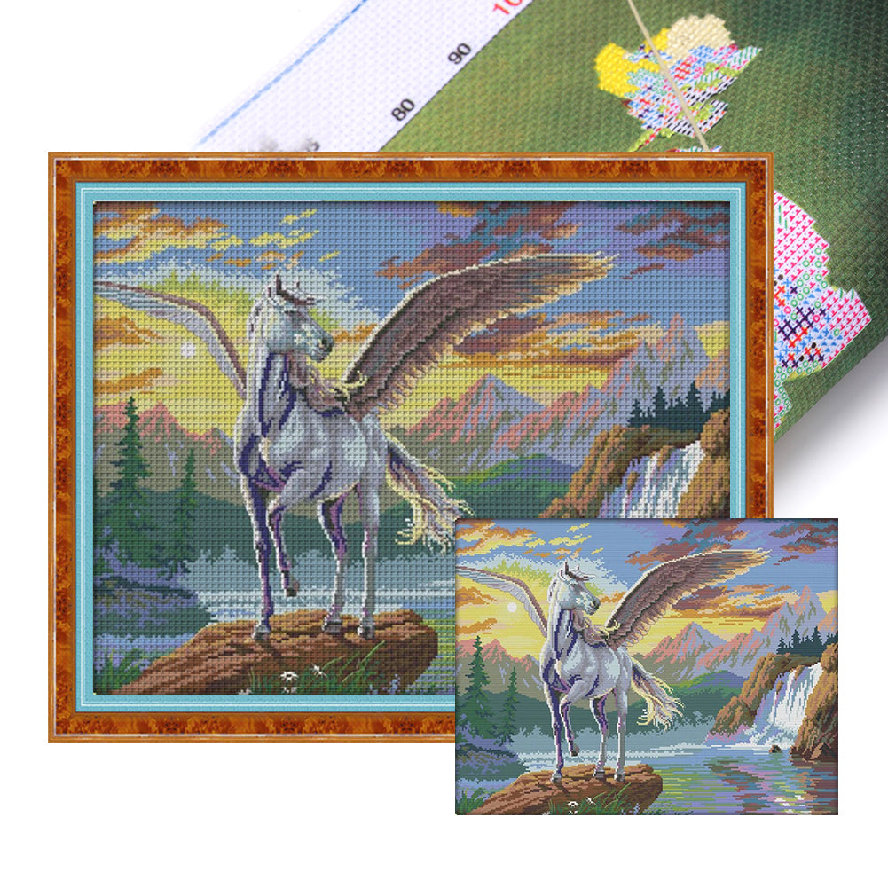 Joy Sunday Flying Horse - 54*43CM 14CT Stamped Cross Stitch