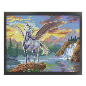 Joy Sunday Flying Horse - 54*43CM 14CT Stamped Cross Stitch