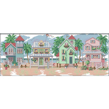 Load image into Gallery viewer, Joy Sunday Seaside Village - 54*21CM 14CT Stamped Cross Stitch
