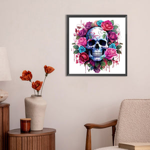 Rose Skull 30*30CM(Canvas) Full Round Drill Diamond Painting