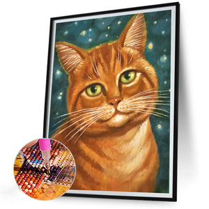 Fat Cat 30*40CM(Canvas) Full Round Drill Diamond Painting