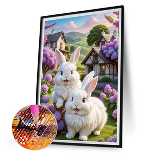 Rabbit 30*45CM(Canvas) Full Round Drill Diamond Painting