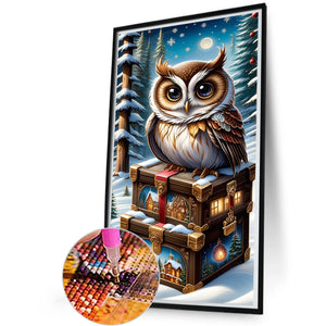 Owl 30*60CM(Canvas) Full Round Drill Diamond Painting