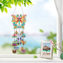 Load image into Gallery viewer, Double Side Wind Chime Diamond Art Hanging Pendant Home Decor (Wreath Butterfly)
