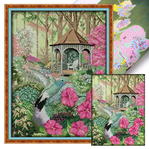 Joy Sunday Hummingbird And Gazebo - 33*44CM 14CT Stamped Cross Stitch