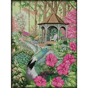 Joy Sunday Hummingbird And Gazebo - 33*44CM 14CT Stamped Cross Stitch