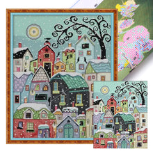 Load image into Gallery viewer, Joy Sunday Snowy Street Scene - 40*48CM 14CT Stamped Cross Stitch
