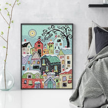 Load image into Gallery viewer, Joy Sunday Snowy Street Scene - 40*48CM 14CT Stamped Cross Stitch
