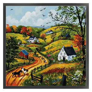 Joy Sunday Spring Hills - 55*55CM 14CT Stamped Cross Stitch