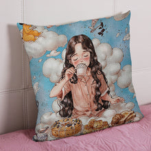 Load image into Gallery viewer, 17.72x17.72In Cotton Cloud Girl Cross Stitch Pillow with Instruction for Gift
