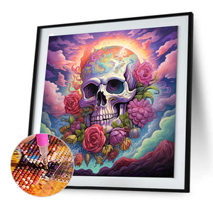 Flowers And Skulls 30*30CM(Canvas) Full Round Drill Diamond Painting