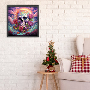 Flowers And Skulls 30*30CM(Canvas) Full Round Drill Diamond Painting