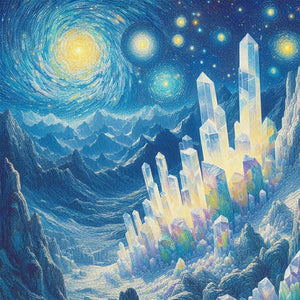 Crystal Mountain Under The Moon 30*30CM(Canvas) Full Round Drill Diamond Painting