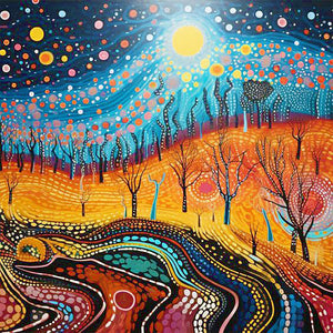 Road Under The Moon 30*30CM(Canvas) Full Round Drill Diamond Painting