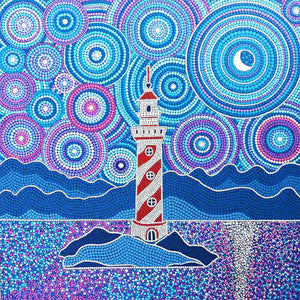 Island Lighthouse 30*30CM(Canvas) Full Round Drill Diamond Painting