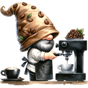 Coffee Gnome - 40*40CM 11CT Stamped Cross Stitch