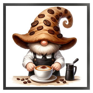 Coffee Gnome - 40*40CM 11CT Stamped Cross Stitch