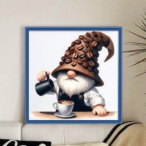 Coffee Gnome - 40*40CM 11CT Stamped Cross Stitch