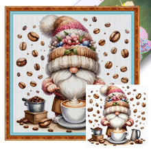 Load image into Gallery viewer, Coffee Gnome - 40*40CM 11CT Stamped Cross Stitch
