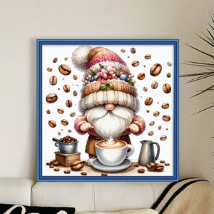 Coffee Gnome - 40*40CM 11CT Stamped Cross Stitch