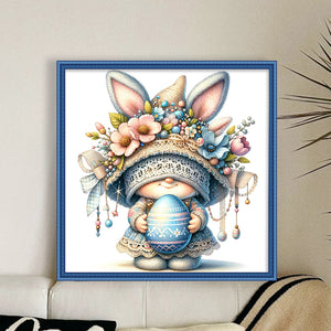 Easter Bunny Gnome - 45*45CM 11CT Stamped Cross Stitch