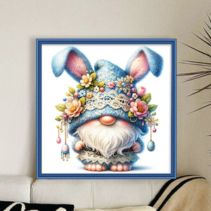 Easter Bunny Gnome - 45*45CM 11CT Stamped Cross Stitch