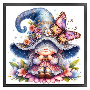 Butterfly Gnome - 45*45CM 11CT Stamped Cross Stitch