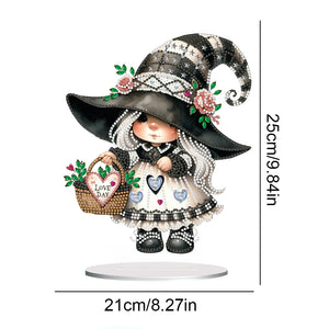 Acrylic Gnome Special Shape Diamond Painting Desktop Home Decor (Flower Basket)