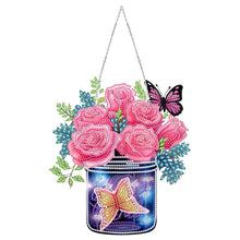 Load image into Gallery viewer, Glow Butterfly Vase 5D DIY Diamond Painting Dots Pendant Office Decor (KJ098)
