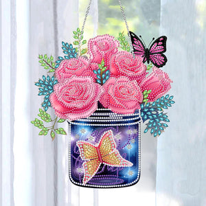 Glow Butterfly Vase 5D DIY Diamond Painting Dots Pendant Office Decor (KJ098)