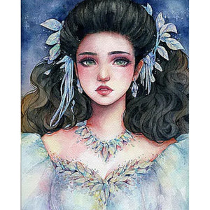 Girl In Fancy Dress 40*50CM(Canvas) Full Round Drill Diamond Painting