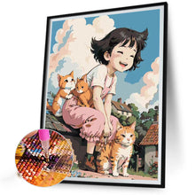 Load image into Gallery viewer, Girl And Cat 40*50CM(Canvas) Full Round Drill Diamond Painting
