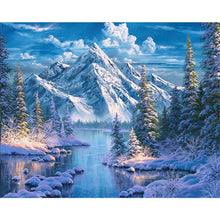 Load image into Gallery viewer, Woods Snow Mountain 50*40CM(Canvas) Full Square Drill Diamond Painting
