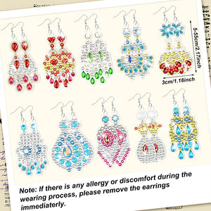 10 Pairs Double Sided Diamond Painting Earrings for Women for Jewelry Crafting