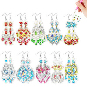 10 Pairs Double Sided Diamond Painting Earrings for Women for Jewelry Crafting