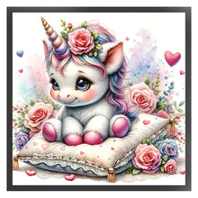 Load image into Gallery viewer, Love Rose Unicorn - 45*45CM 11CT Stamped Cross Stitch
