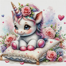 Load image into Gallery viewer, Love Rose Unicorn - 45*45CM 11CT Stamped Cross Stitch
