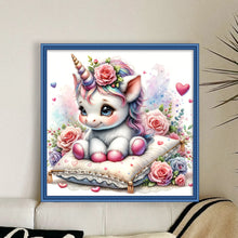 Load image into Gallery viewer, Love Rose Unicorn - 45*45CM 11CT Stamped Cross Stitch
