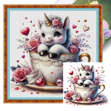 Load image into Gallery viewer, Love Rose Unicorn - 45*45CM 11CT Stamped Cross Stitch
