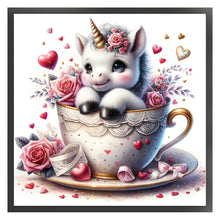 Load image into Gallery viewer, Love Rose Unicorn - 45*45CM 11CT Stamped Cross Stitch
