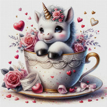 Load image into Gallery viewer, Love Rose Unicorn - 45*45CM 11CT Stamped Cross Stitch
