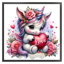 Load image into Gallery viewer, Love Rose Unicorn - 45*45CM 11CT Stamped Cross Stitch
