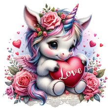 Load image into Gallery viewer, Love Rose Unicorn - 45*45CM 11CT Stamped Cross Stitch
