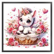 Load image into Gallery viewer, Love Rose Unicorn - 45*45CM 11CT Stamped Cross Stitch
